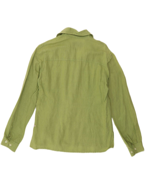 Marlboro Classics Ženska uska košulja UK 10 Mala zelena platna