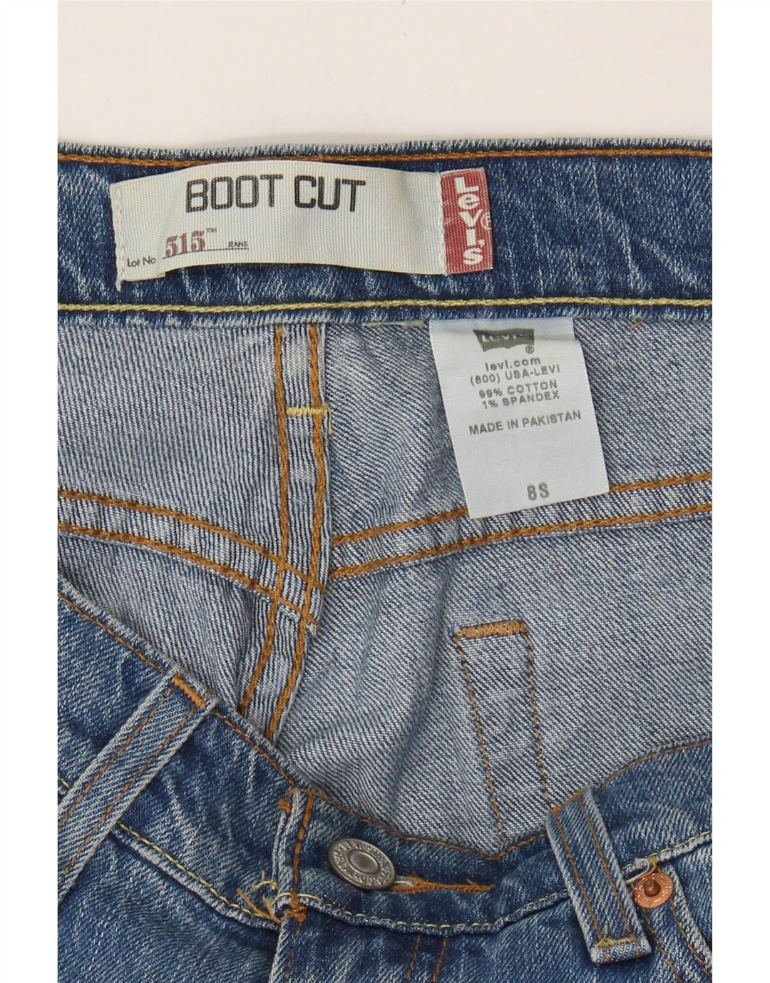 LEVI'S Womens 515 Bootcut Jeans US 8 Medium W30 L29 Blue Cotton Vintage Levi's and Second-Hand Levi's from Messina Hembry 