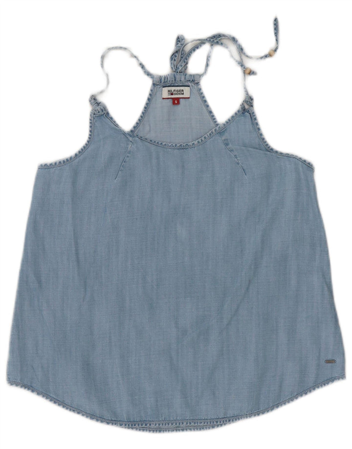 Tommy Hilfiger Ženska majica s halterima UK 10 Small Blue Lyocell