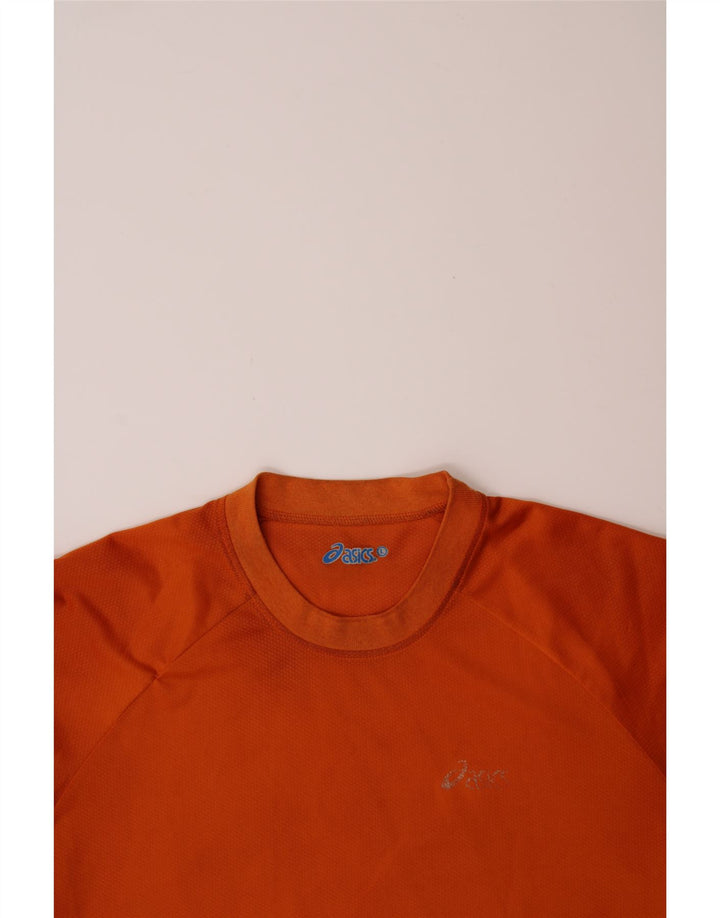 ASICS Mens T-Shirt Top Large Orange Polyester Vintage Asics and Second-Hand Asics from Messina Hembry 