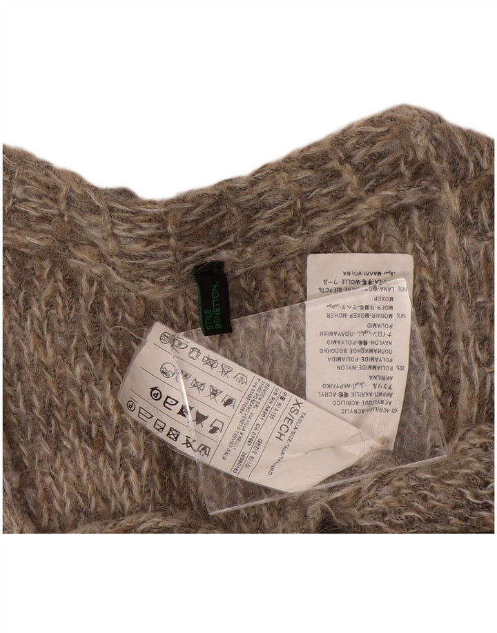 BENETTON ženski prekomjerni džemper UK 6 XS sivi akril