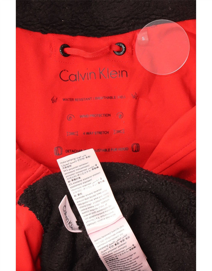 Calvin Klein ženska parka jakna s kapuljačom UK 10 mali crveni poliester