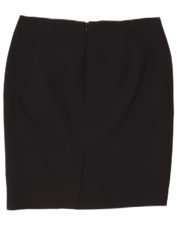 VINTAGE ženska pencil suknja UK 10 Mala W29 crni poliester