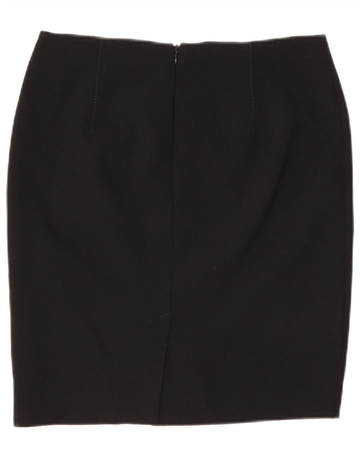 VINTAGE ženska pencil suknja UK 10 Mala W29 crni poliester