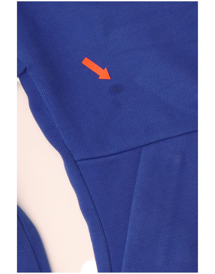 ADIDAS ženski džemper s kapuljačom s patentnim zatvaračem UK 12/14 srednje plavi pamuk