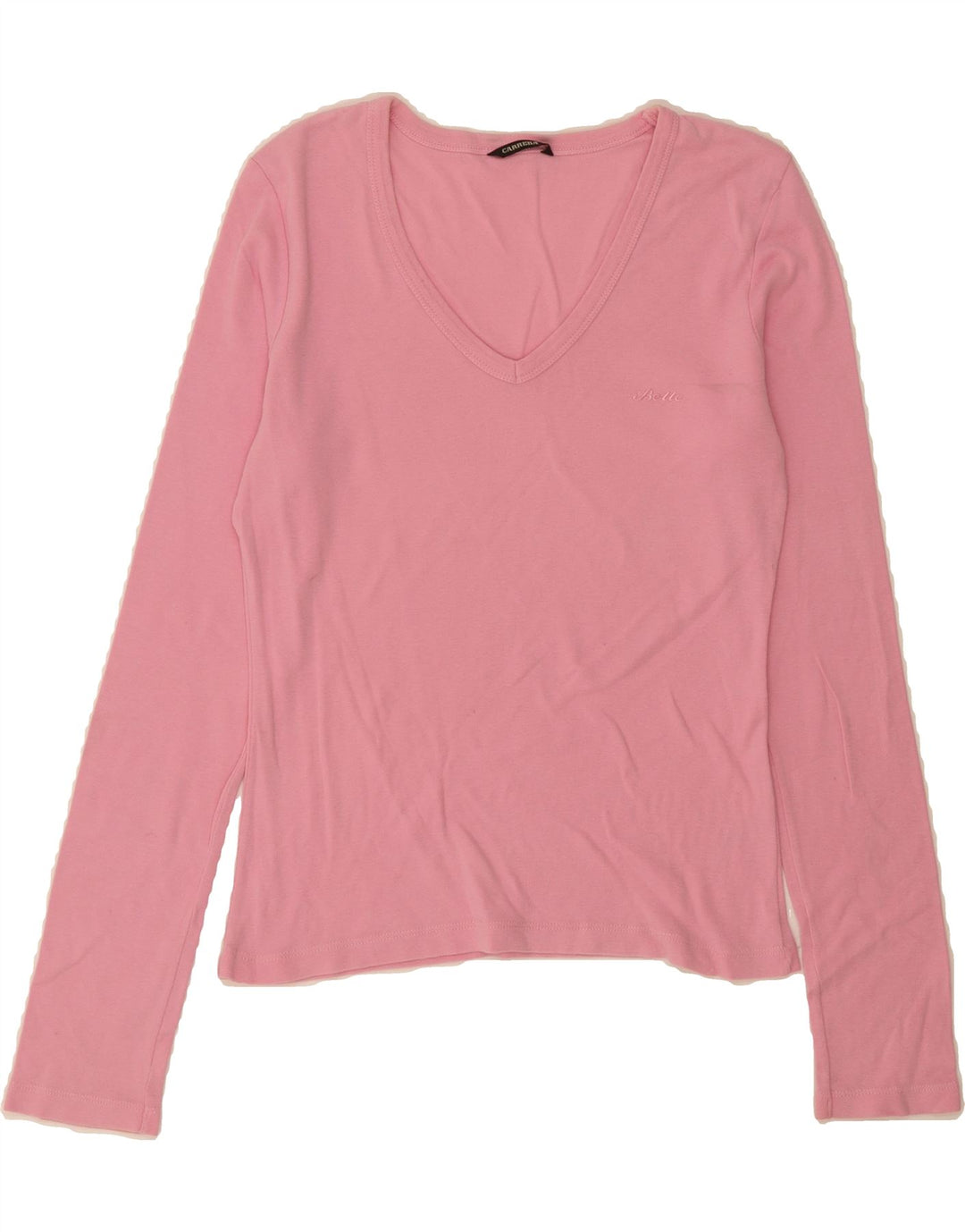 CARRERA Womens Top Long Sleeve UK 12 Medium Pink Cotton Vintage Carrera and Second-Hand Carrera from Messina Hembry 