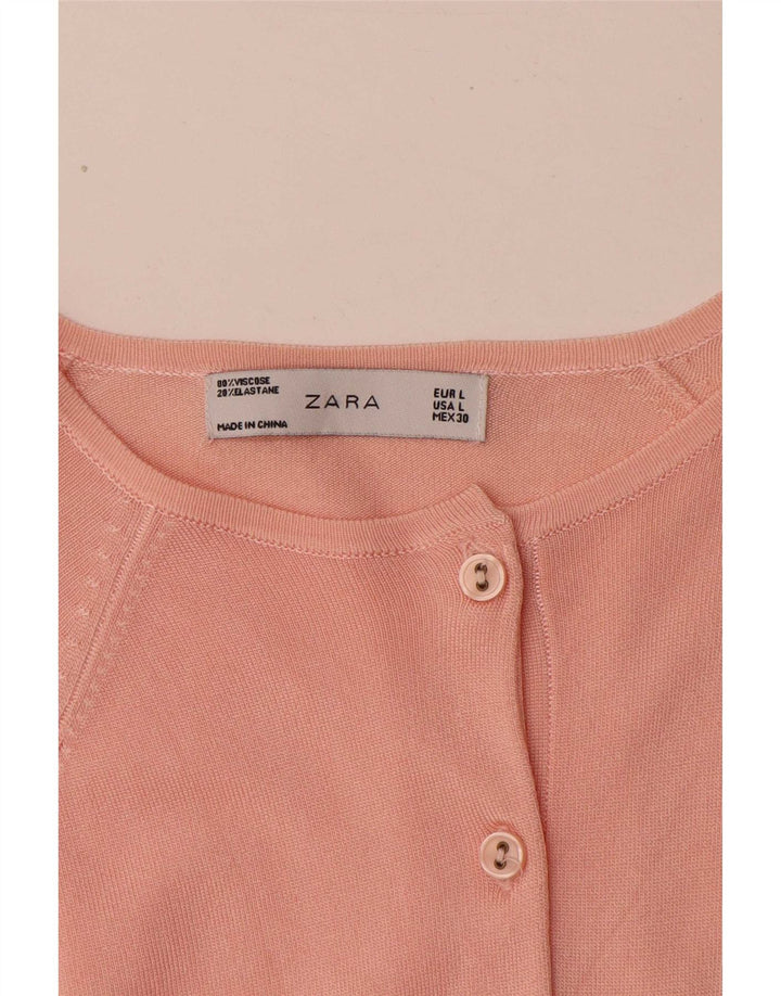 Zara ženski kardigan pulover UK 16 Large Pink