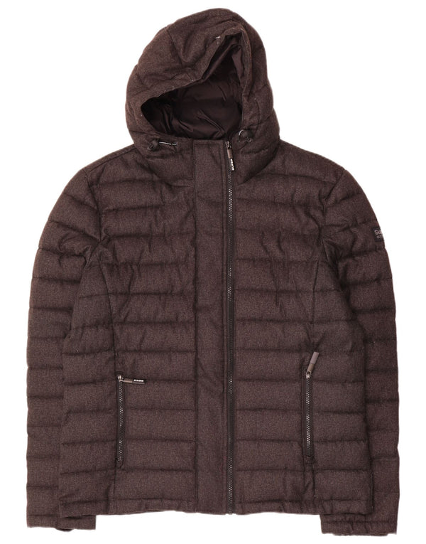 Superdry muška podstavljena jakna s kapuljačom UK 46 3XL sivi poliester