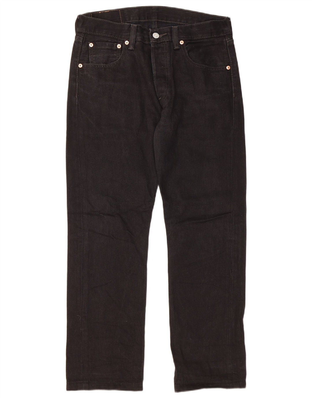 LEVI'S muške 501 ravne traperice W30 L26 crni pamuk