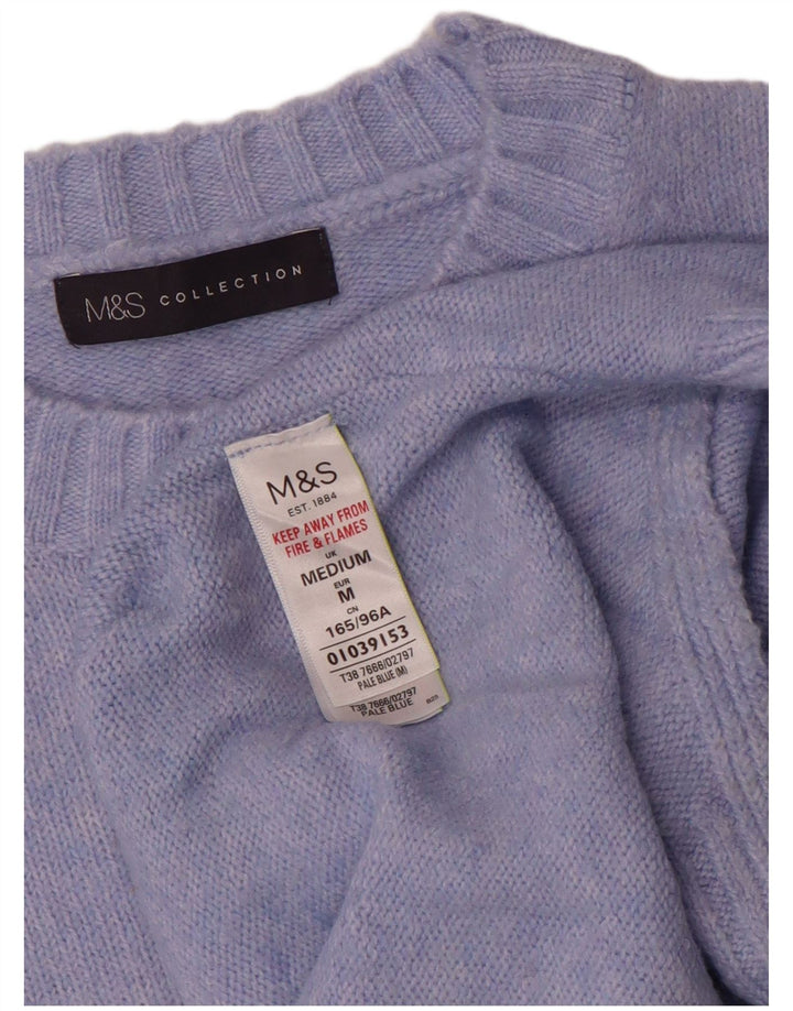 Marks & Spencer ženski džemper s okruglim izrezom UK 14 srednje plavi akril