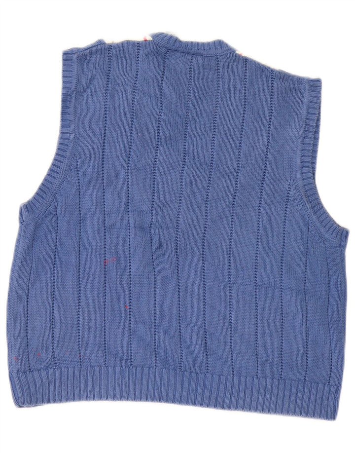 Izod ženski prsluk bez rukava UK 16 Large Blue Argyle/Diamond Cotton