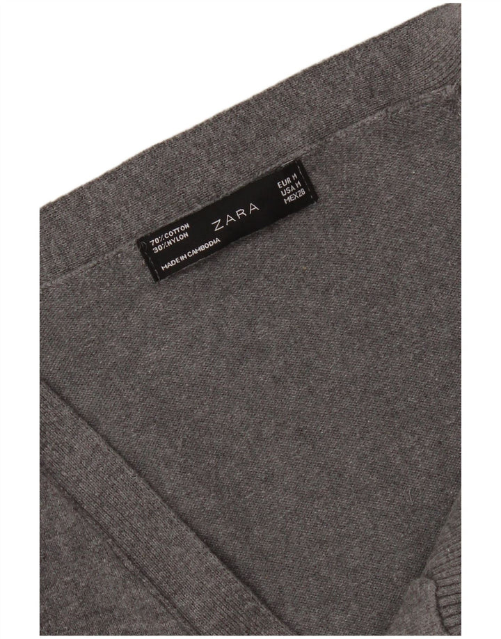 Zara ženski dugi kardigan pulover UK 12 srednje sivi