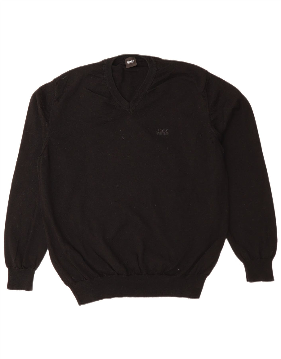 HUGO BOSS Muški džemper s V-izrezom srednje crne boje