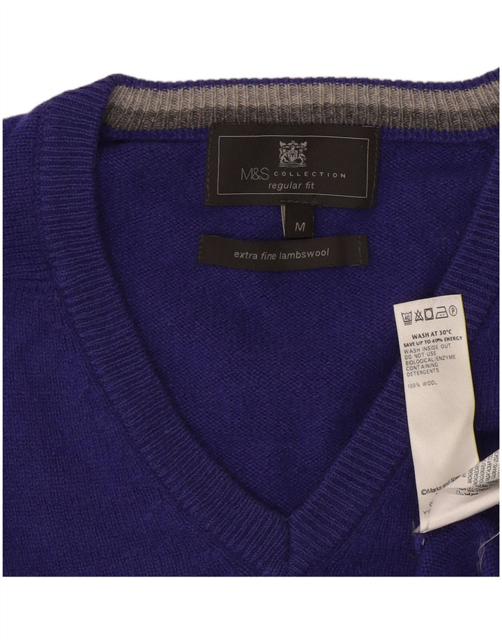 Marks & Spencer muški džemper standardnog kroja srednje ljubičaste vune
