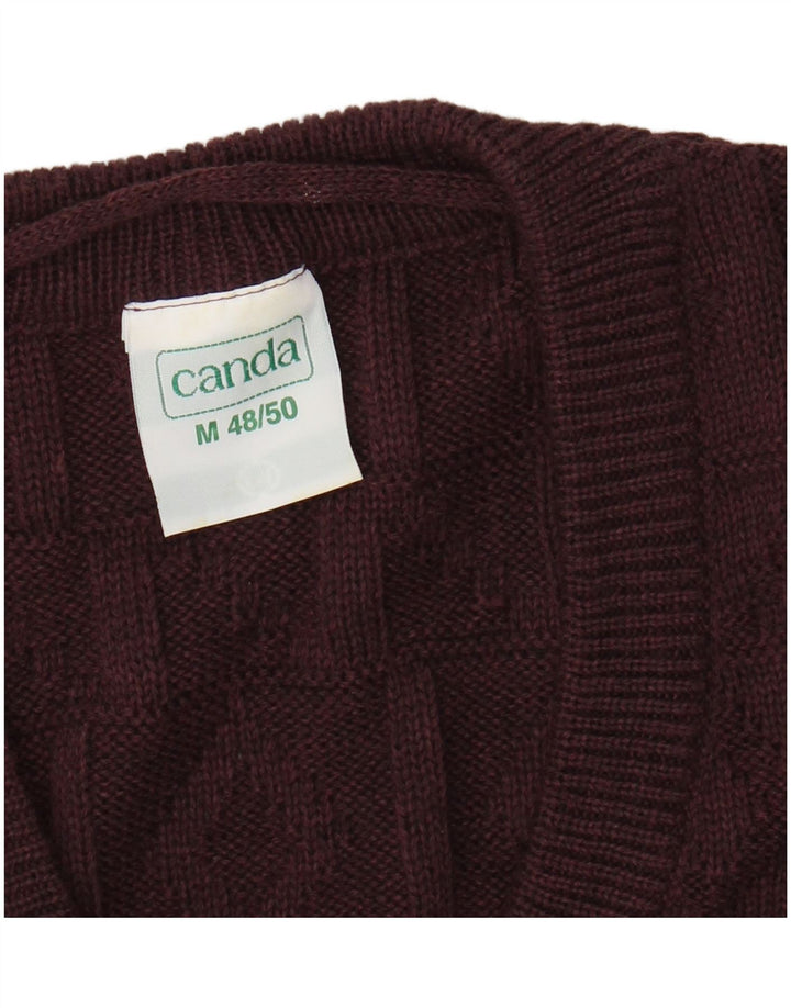 CANDA muški prsluk bez rukava EU 48/50 Srednje bordo Argyle/Dijamantni akril