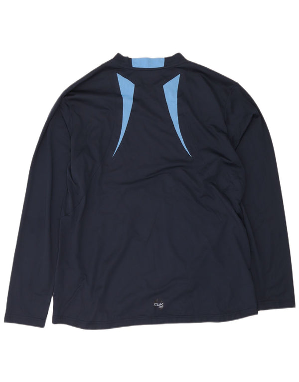 Reebok muška majica s dugim rukavima XL tamnoplavi poliester u boji