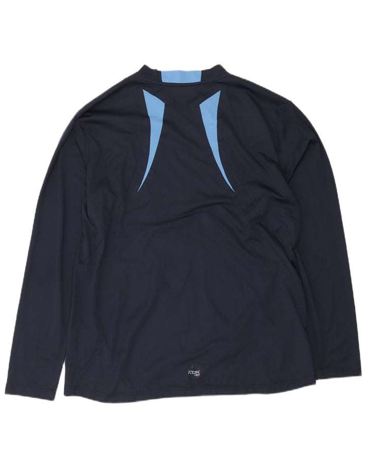 Reebok muška majica s dugim rukavima XL tamnoplavi poliester u boji