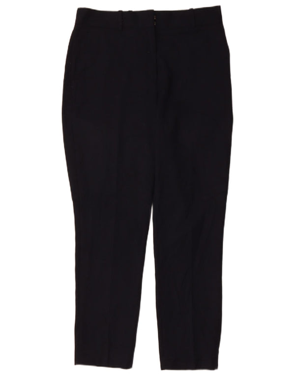 REISS Womens Tapered Chino Trousers UK 10 Small W30 L29  Navy Blue Wool