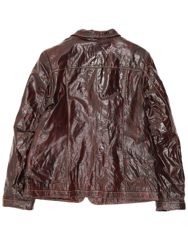 Vintage ženska bomber jakna od umjetne kože UK 24 4XL Bordo
