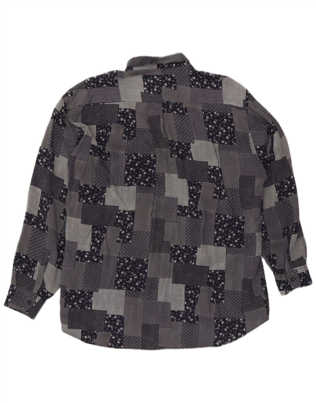 VINTAGE muška košulja XL crna patchwork viskoza