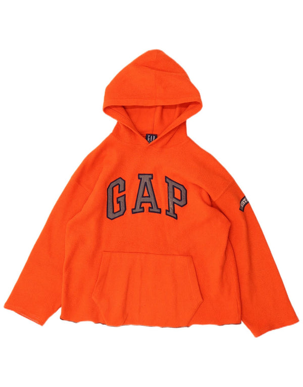 Gap Girls Graphic Hooded Fleece Jumper 13-14 Years 2XL Orange Polyester