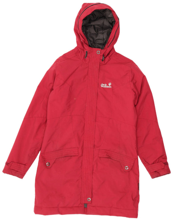 Jack Wolfskin ženska vjetrovka s kapuljačom UK 10 Mali crveni poliester