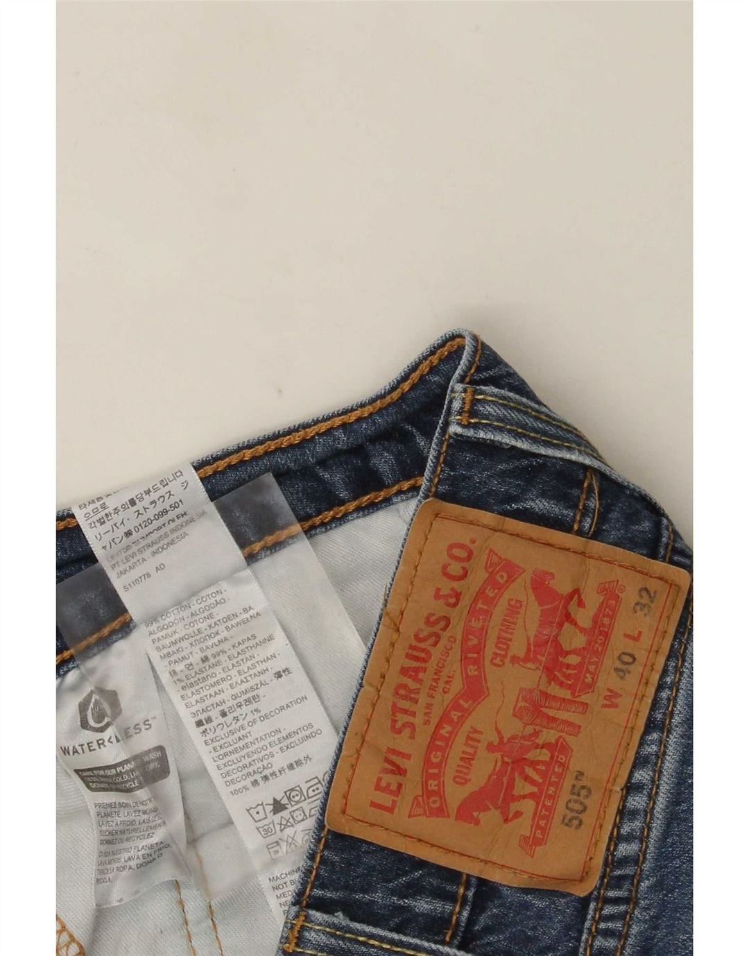 Levi's muške 505 ravne traperice W40 L32 plavi pamuk