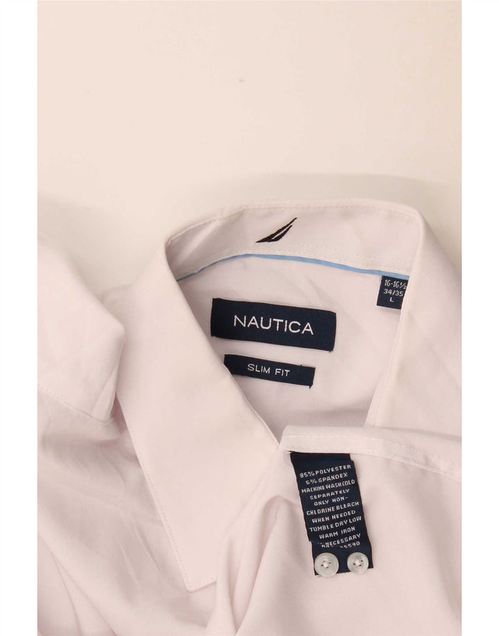 Nautica muška uska košulja veličine 16 1/2 veliki bijeli poliester