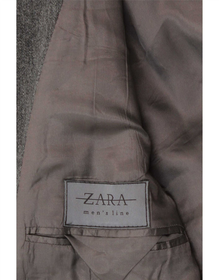 Zara muška jakna s kapuljačom s 4 gumba UK 38 srednje siva vuna