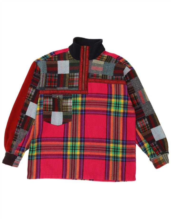 Vintage muški pulover, flanelska košulja, veliki raznobojni karirani akril