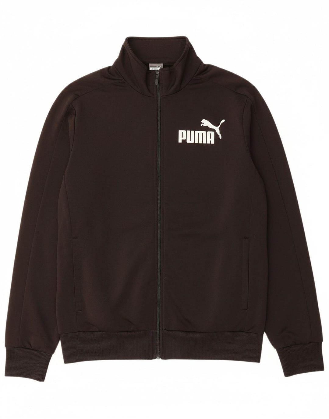 PUMA Mens Graphic Tracksuit Top Jacket Large Black Polyester