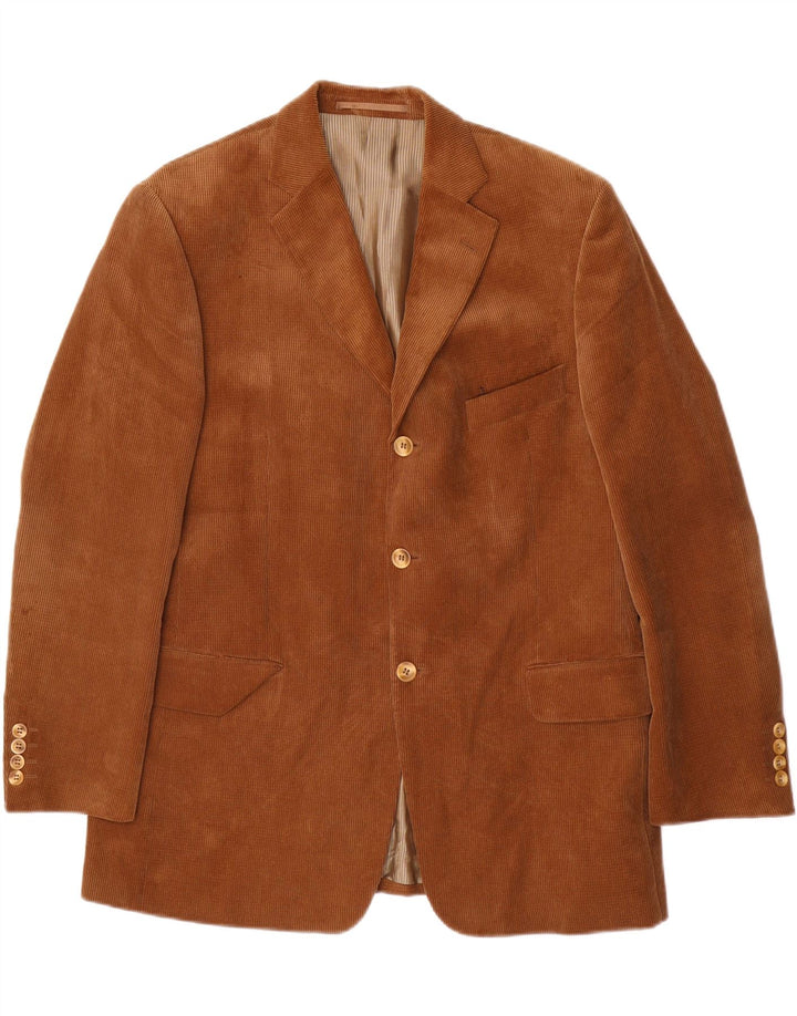 DOUGLAS Mens 3 Button Blazer Jacket Size 42 Large Brown Polyester