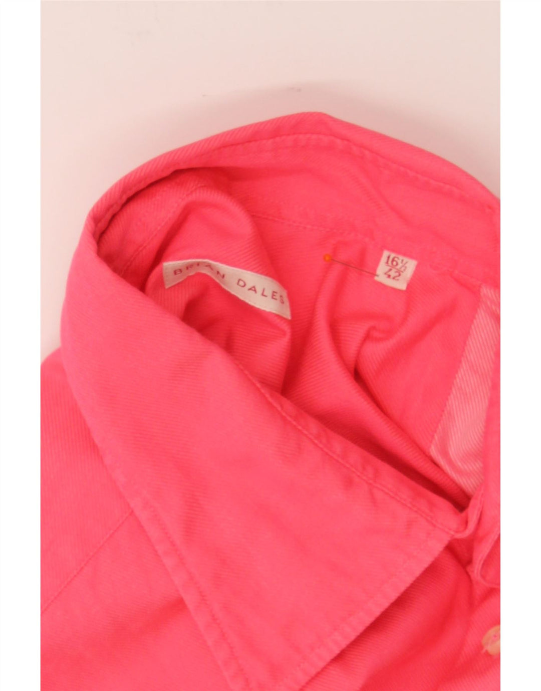 BRIAN DALES Mens Shirt Size 42 16 1/2 Large Pink Vintage Brian Dales and Second-Hand Brian Dales from Messina Hembry 