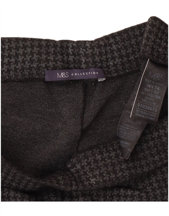 Ženske hlače Marks & Spencer UK 14 Large W32 L27 Siva Houndstooth