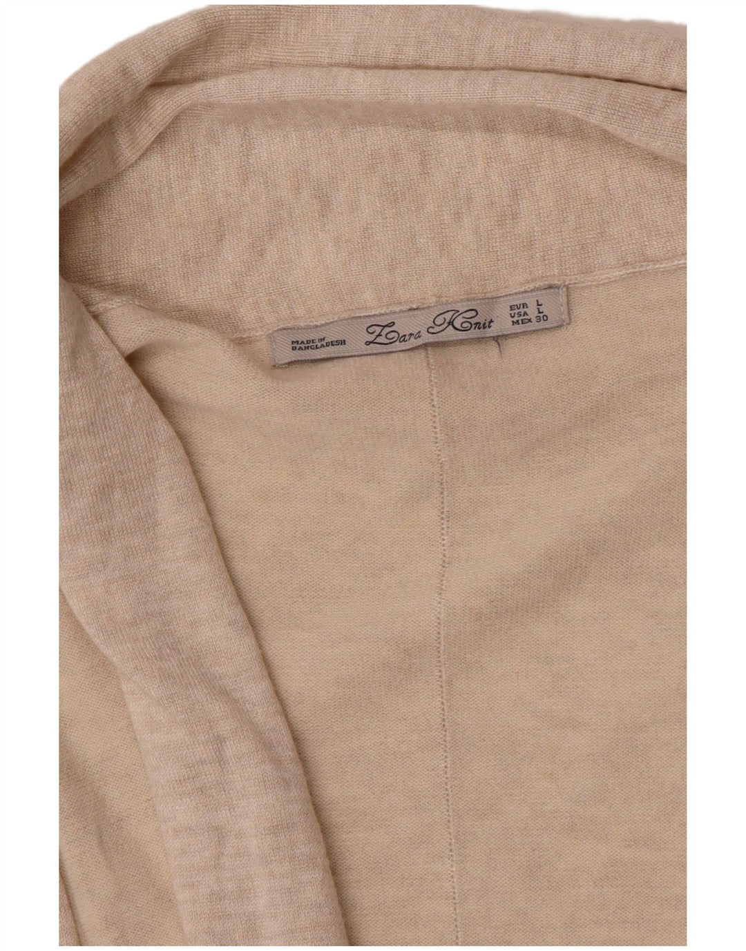 ZARA ženski otvoreni kardigan pulover UK 14 Large Beige