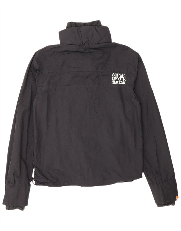 Superdry ženska kišna jakna s grafičkim motivima UK 14 Srednje crni najlon