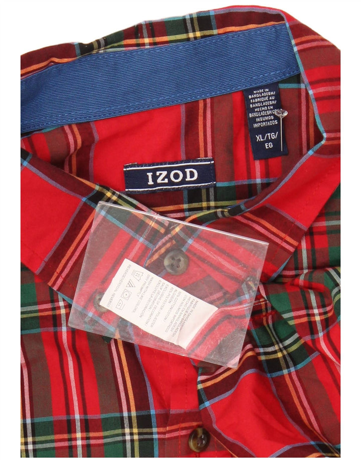 IZOD muška košulja XL crveni karirani pamuk