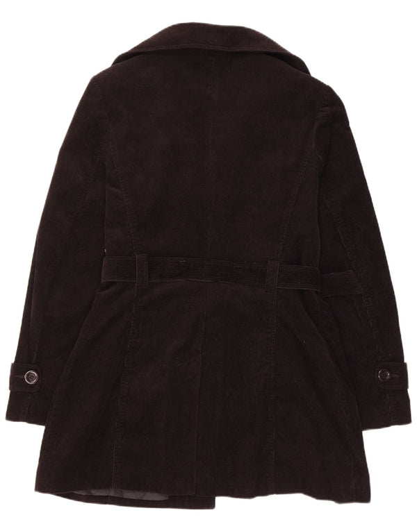 Vintage ženski kaput od samta IT 42 srednje crni pamuk