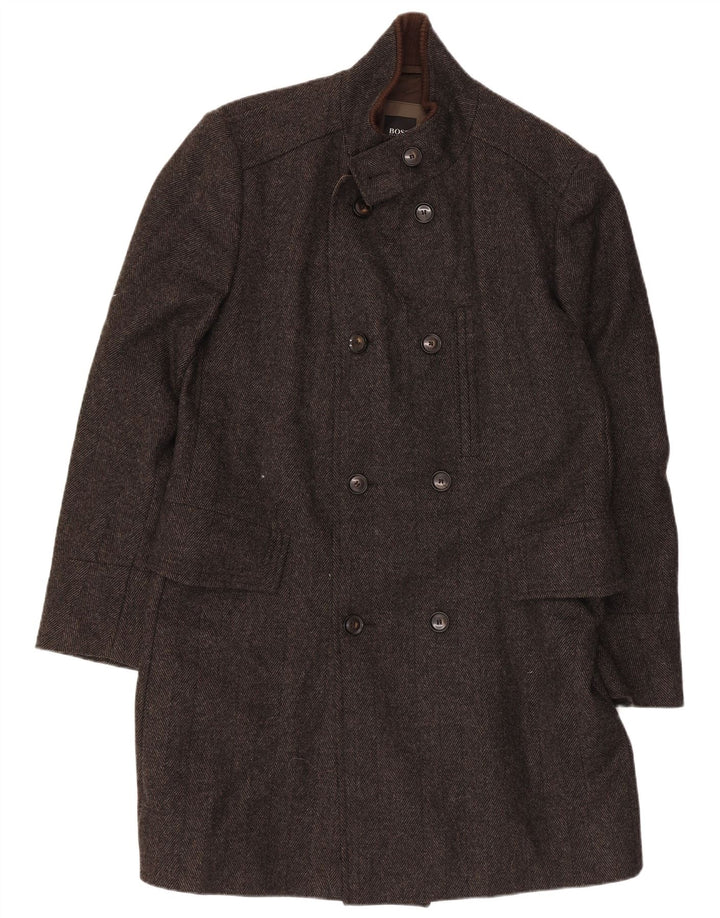 Muški kaput Hugo Boss s dvorednim kopčanjem EU 50, velika siva riblja kost