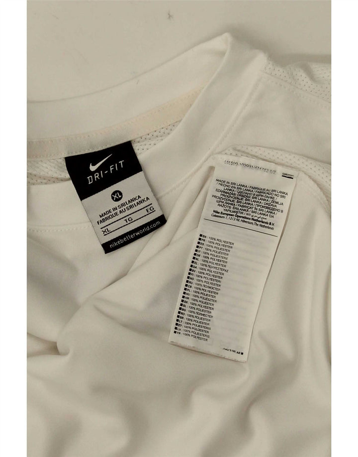 Nike Dri Fit T-Shirt Top XL Bijeli Colourblock Poliester