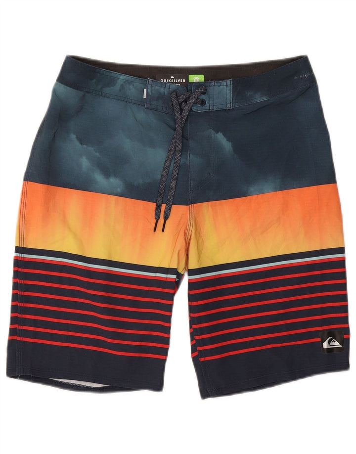 Quiksilver muške kratke hlače za kupanje srednjeg raznobojnog prugastog poliestera