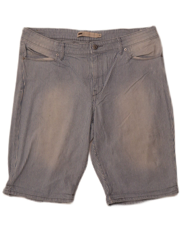 Levi's ženske ležerne kratke hlače visokog struka US 14 XL W36 pamuk s plavim prugama