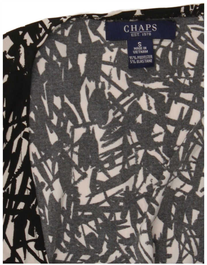 CHAPS Ženska maksi haljina UK 10 Mala crna geometrijska poliesterska haljina