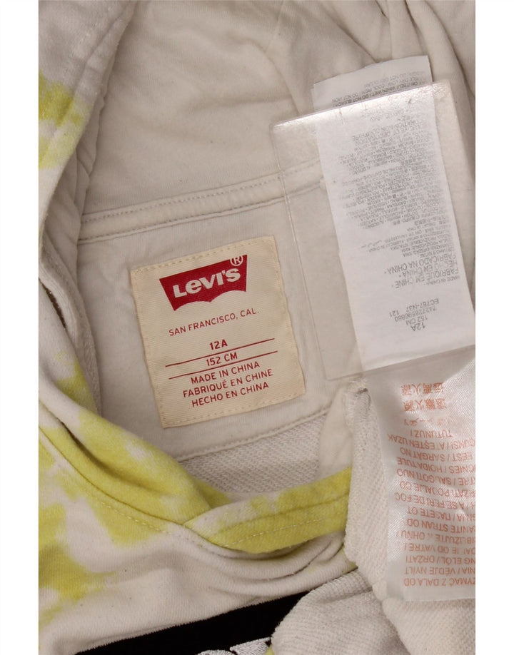 LEVI'S majica s kapuljačom s kapuljačom za djevojčice 11-12 godina, pamuk, bijela kravata