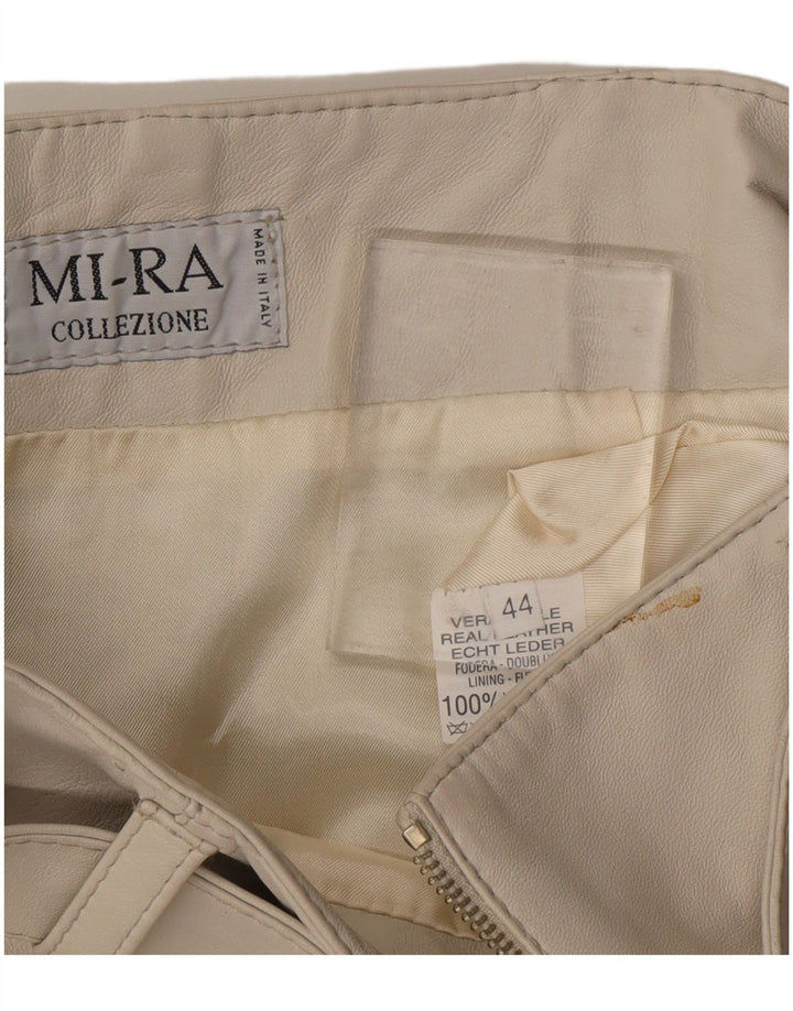 VINTAGE ženska kožna suknja IT 44 srednje veličine W28 siva koža