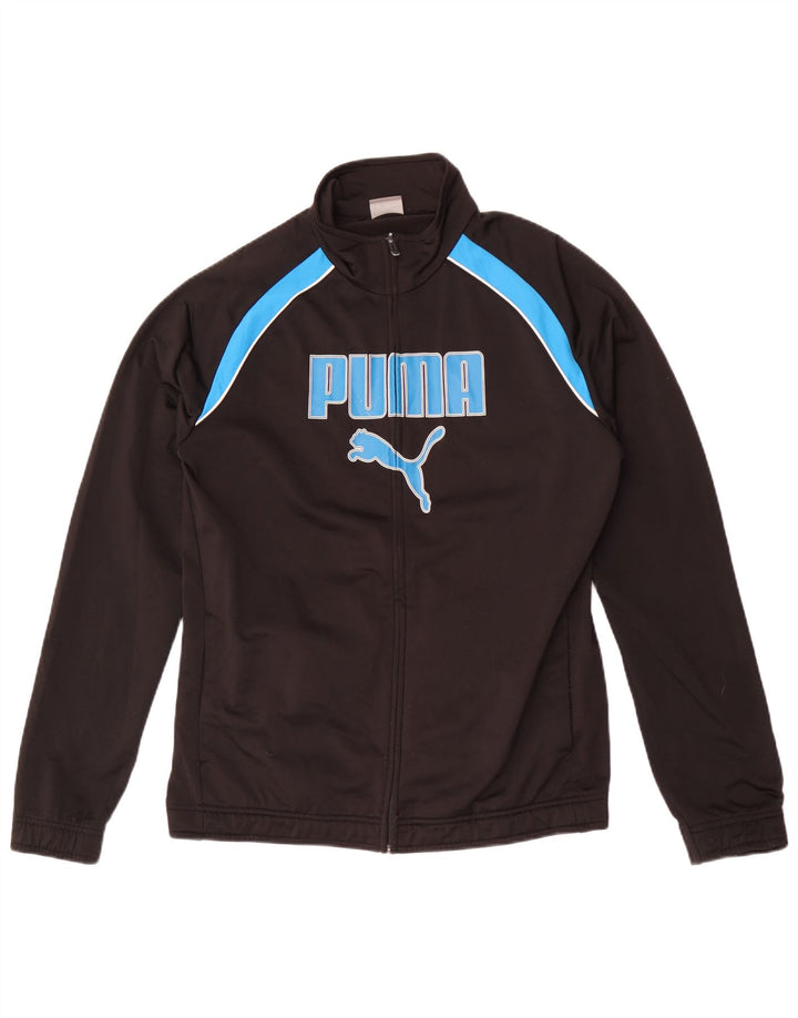Puma muška trenirka s grafičkim motivima, gornja jakna srednje crne boje, poliester