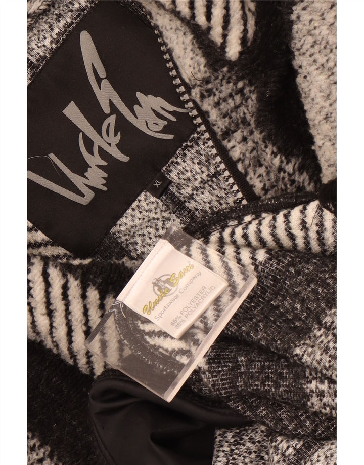 Uncle Sam muški pulover s izrezom s patentnim zatvaračem XL crni prugasti poliester