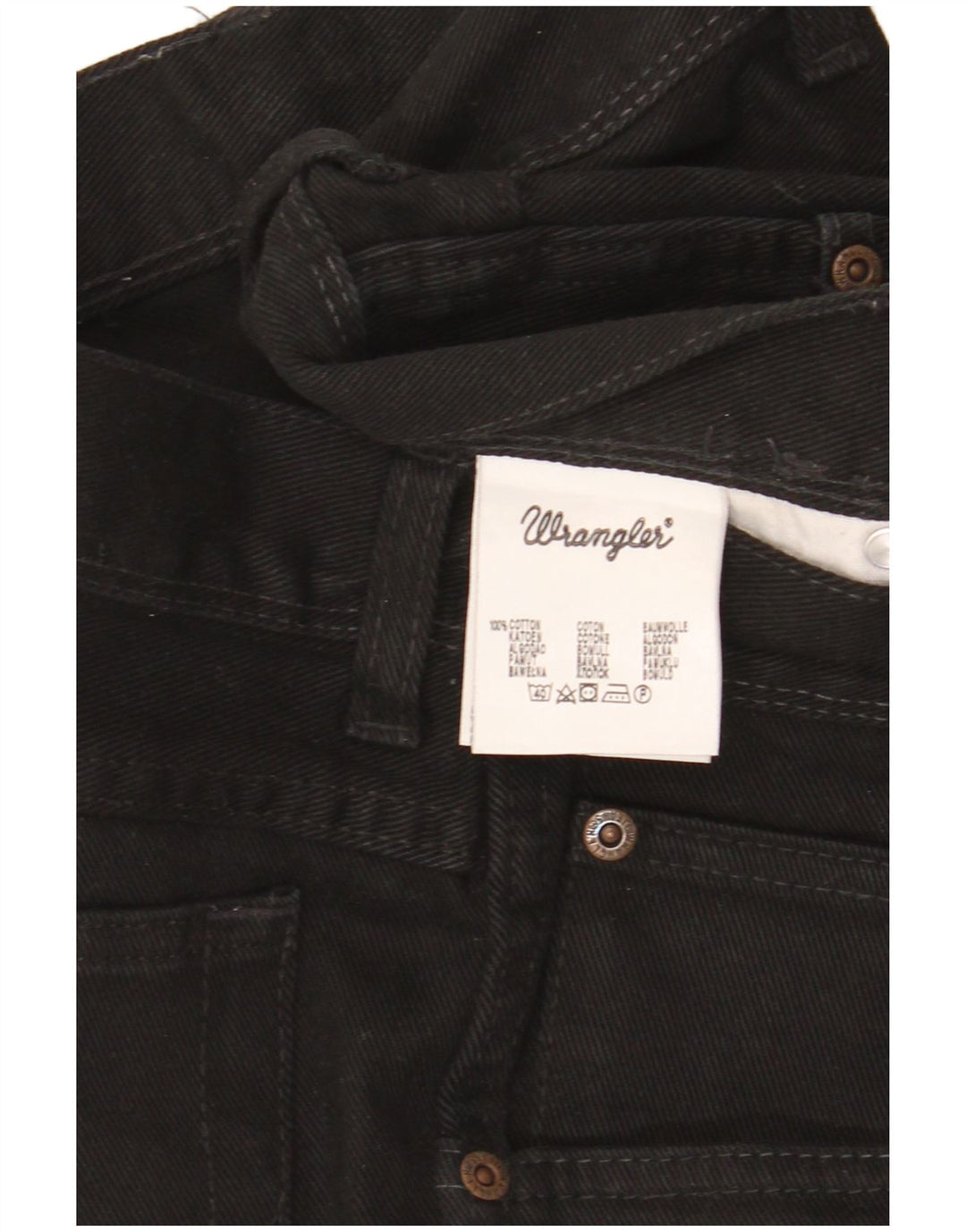 Wrangler muške ravne traperice regularnog kroja W38 L30 crni pamuk