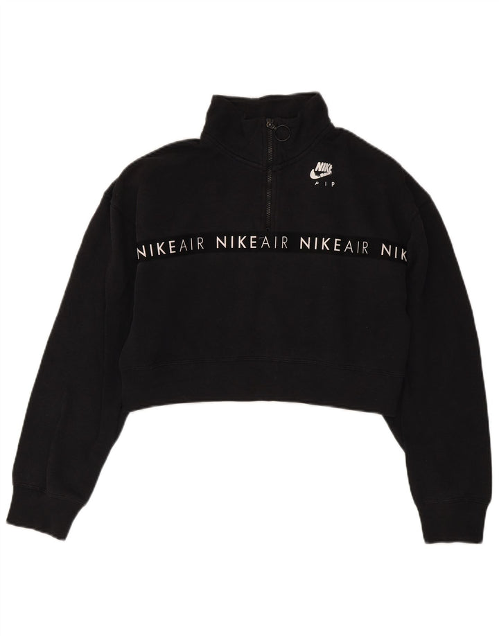 Nike ženska prekomjerna majica s kratkim crtama UK 10, mala crna
