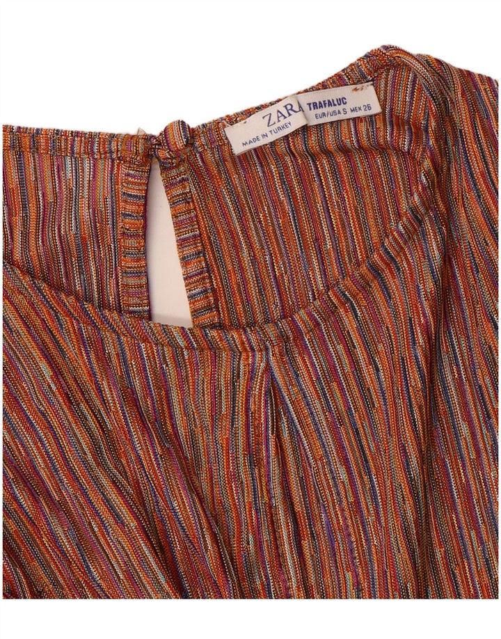 Zara ženski kombinezon s prednjom kravatom UK 10 na male raznobojne pruge